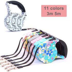 3m 5m Retractable Dog Leash 11 Colors Fashion Printed Auto Traction Rope