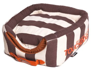 Touchdog Polo-Striped Squared 2-in-1 Collapsible Dog House Bed