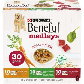 Purina Beneful Medleys Wet Dog Food Variety Pack Chicken Lamb Beef